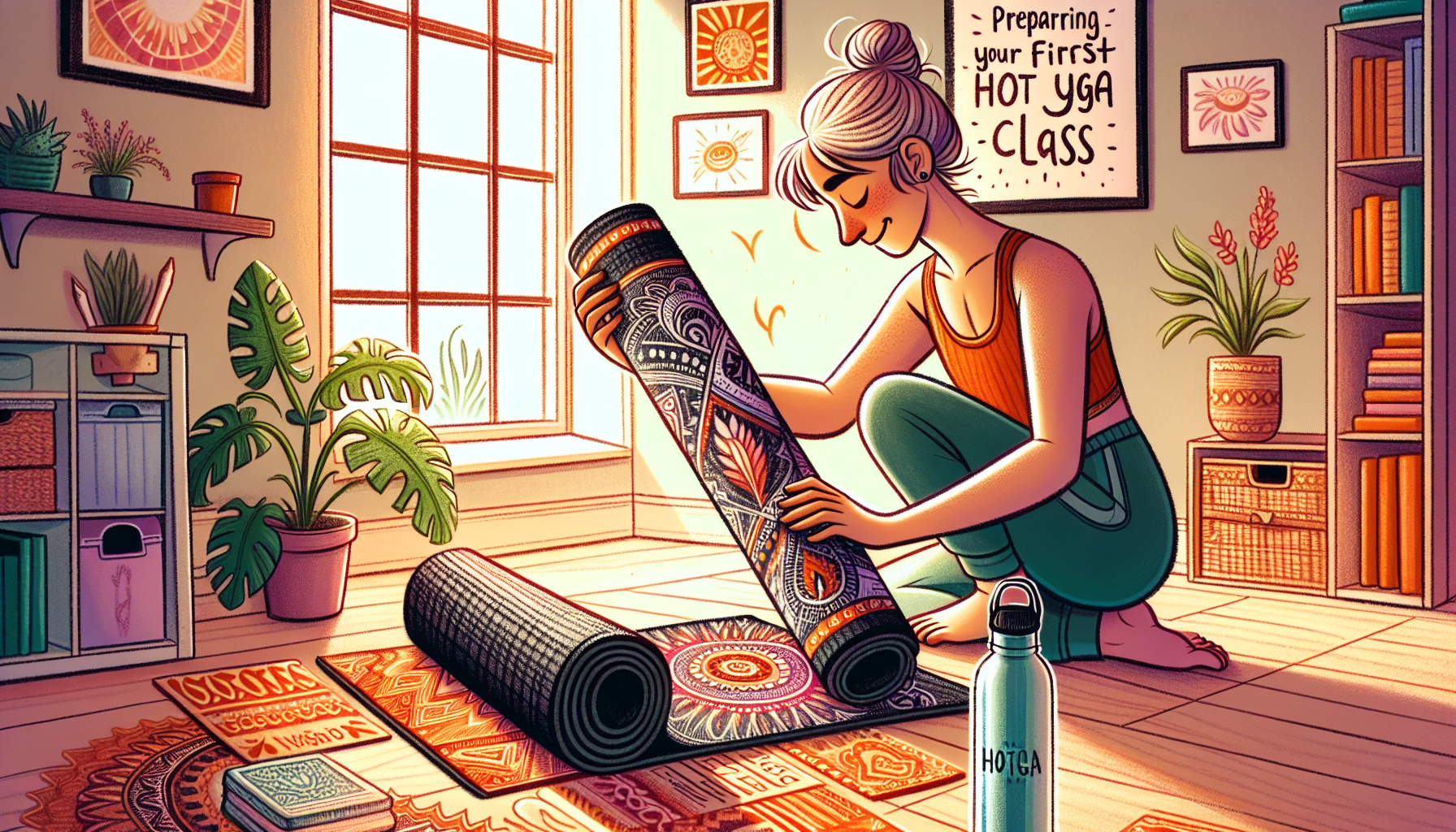 hot yoga 4 joven preparandose para hot yoga